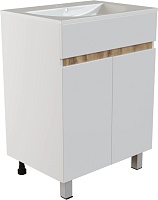 Mixline Тумба под раковину Брикс 60 2 створки белая/дуб вотан