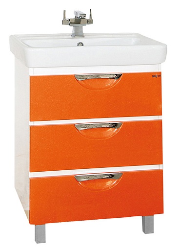 Misty Тумба с раковиной Жасмин 70 оранжевая, пленка – фото, картинка, фотография-1