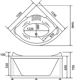 BellSan Акриловая ванна Селена 153x153 – фотография-4