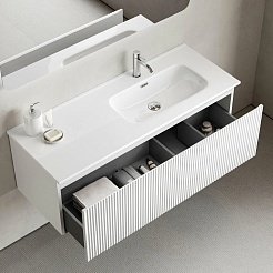 Sancos Тумба с раковиной Snob R 1.0 120 R bianco раковина Element 121 чаша справа CN7006R – фотография-3