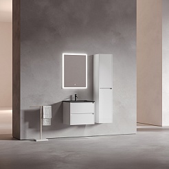 Sancos Тумба с раковиной Libra 60 белый глянец раковина Element 61 CN7001MB – фотография-5