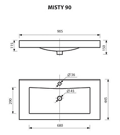 Misty Тумба с раковиной Джулия QVATRO 90 розовая – фотография-7