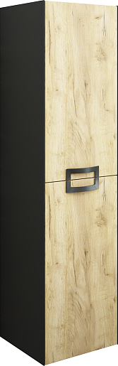 Sanflor Шкаф пенал Выборг 32 подвесной дуб крафт золотой/черный – фото-1