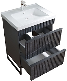 Mixline Тумба под раковину Окленд 60 графит мрамор – фотография-2