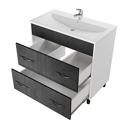 Mixline Тумба под раковину Сура 80 графит/белая – фотография-2