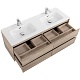 BelBagno Тумба с раковиной Kraft 140 подвесная 4 ящика Rovere Galifax Bianco двойная раковина – картинка-23