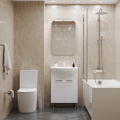 Mixline Тумба с раковину Алан 55 2 створки белая – фотография-5