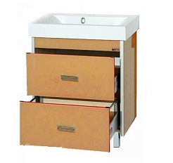 Misty Тумба с раковиной Джулия QVATRO 60 оранжевая – фотография-4