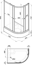 Triton Душевой уголок Коралл Лайт В левый 120/80 Щ0000068951 – фотография-5
