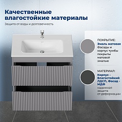Aquanet Мебель для ванной Джейн 2.0 70 Flat подвесная графит матовый – фотография-18