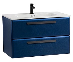 Cezares Тумба с раковиной Eco Cer-N 80 sapfiro CZR-8095-80 ручки матовые чёрные – фотография-1