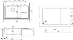 Florentina Мойка кухонная Россана 780 L грей – фотография-4