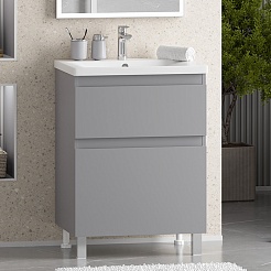 Misty Тумба с раковиной Лаки 60 серая – фотография-6