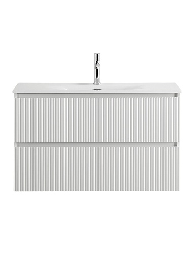 BelBagno Тумба с раковиной Uno mini 100 подвесная Bianco Opaco с раковиной BB-8099-3-100 – фотография-2