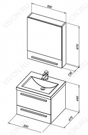 Aquanet Мебель для ванной Нота 58 new камерино белая (230291) – фотография-3