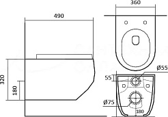 Aquatek Унитаз подвесной Европа AQ1900T-00 в комплекте с инсталляцией Standard INS-0000012 с клавишей смыва KDI-0000015 белая и крепления KKI-0000002 – фотография-5