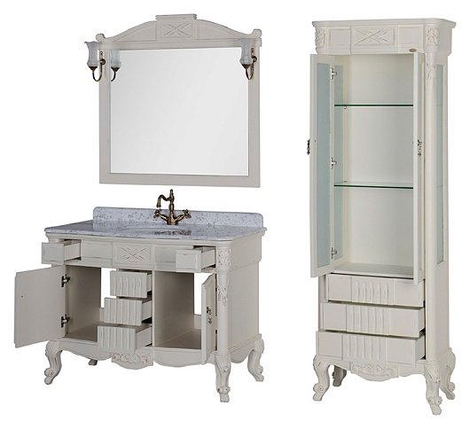 Demax Пенал для ванной "Луизиана" blanco antic – фотография-8