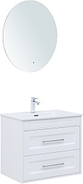 Aquanet Тумба с раковиной Бостон New 70 Flat подвесная белый сатин – фотография-13