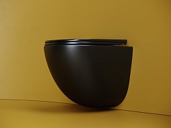 Ceramicanova Подвесной унитаз Vogue Торнадо CN4008TMB безободковый чёрный матовый – фотография-3
