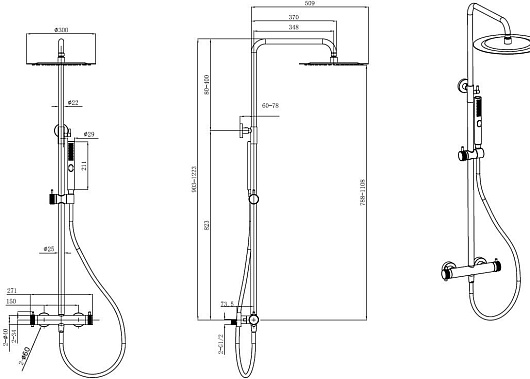 Allen Brau Душевая стойка Fantasy 5.11001-GB золото – картинка-3