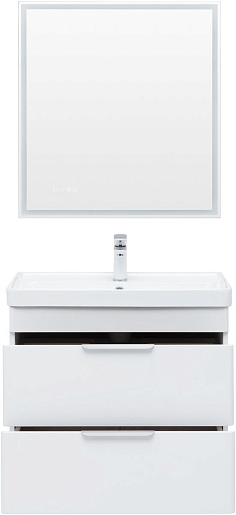 Aquanet Мебель для ванной Ирис New 70 2 ящика подвесная белая глянцевая – картинка-9