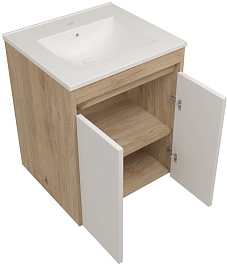 Teymi Тумба под раковину Netta 50 подвесная без фасада дуб – фотография-3