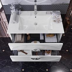 Opadiris Мебель для ванной Ибица 90 с овальным зеркалом белая/хром – фотография-7