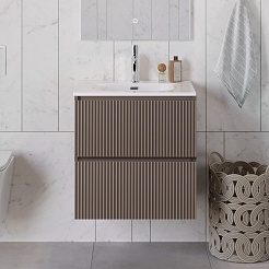 BelBagno Тумба под раковину Uno 70 подвесная Бежевый матовый – фотография-14