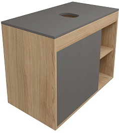 Teymi Тумба с раковиной Nura 80 Helmi Mini 24 подвесная дуб/графит – фотография-5