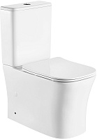 Azario Унитаз-компакт Anteo Square AZ-1218A безободковый с бачком с сиденьем микролифт белый