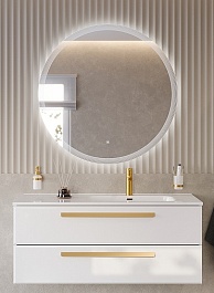 BelBagno Мебель для ванной Eco Cer-N 120 R bianco lucido ручки сатиновое золото – фотография-1