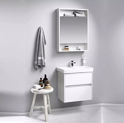 Aqwella Зеркало-шкаф для ванной Сити 60 дуб канадский – фотография-2