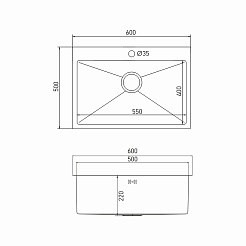 Mixline Мойка настольный монтаж 60/50 (3,0) выпуск 3 1/2 сатин – фотография-3