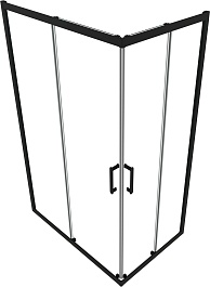 Triton Душевой уголок Фикс-Блэк 120х80 стекло прозрачное профиль черный матовый – фотография-3