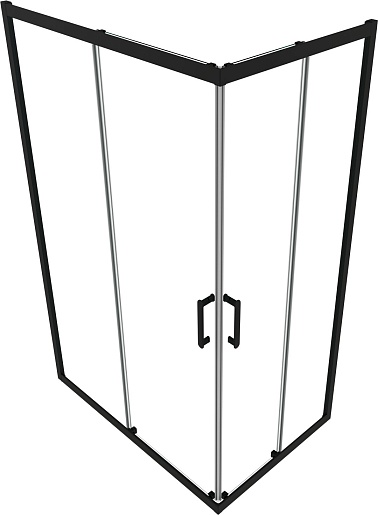 Triton Душевой уголок Фикс-Блэк 120х80 стекло прозрачное профиль черный матовый – картинка-3