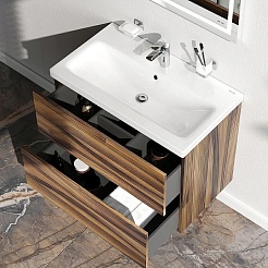 Am.Pm Тумба под раковину Gem 75 подвесная орех – фотография-4