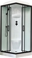 Royal Bath Душевая кабина HP RB 90HP6-WT-BL 90x90 стекло прозрачное профиль черный матовый