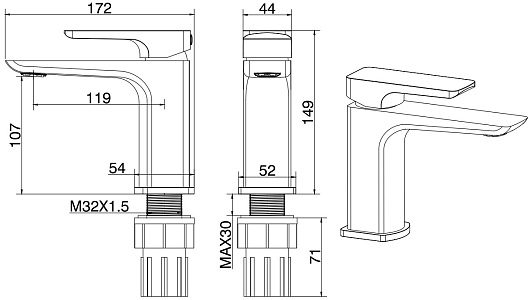 Allen Brau Смеситель для раковины Infinity 5.21001-00 хром – картинка-11