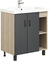 Onika Тумба с раковиной Тимбер 80.10 серая/дуб сонома