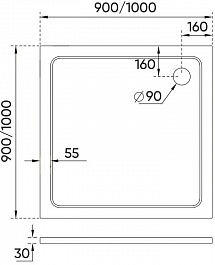 Veconi Душевой поддон Tezeo stone TZ-08 100x100 белый – фотография-3