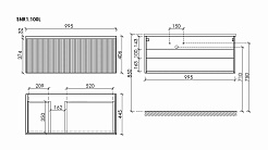 Sancos Тумба с раковиной Snob R 1.0 100 L bianco раковина Element 101 чаша слева CN7003L – фотография-3