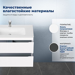 Aquanet Мебель для ванной Джейн 2.0 80 Flat подвесная белый сатин – фотография-27