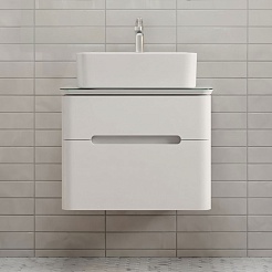 Jorno Тумба с раковиной Bosko 60 белая Bos.01.60/P/W подвесная – фотография-2