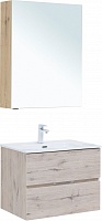 Aquanet Мебель для ванной Алвита New 70 2 ящика подвесная дуб веллингтон белый