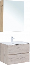 Aquanet Мебель для ванной Алвита New 70 2 ящика подвесная дуб веллингтон белый – фотография-1