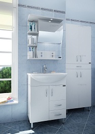 СанТа Мебель для ванной Сити Волна 60 R свет, с ящиками – фотография-2