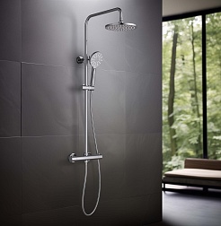 Aquatek Душевая стойка Европа AQ2343CR с термостатом, хром – фотография-5