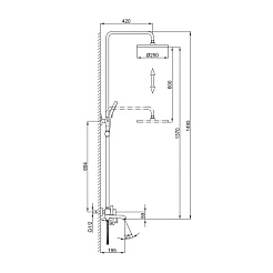 Frap Душевая стойка H75 F2475-6 черная – фотография-4