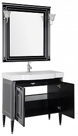 Aquanet Мебель для ванной Паола 90 Домино, черная/патина серебро (186393) – фотография-2