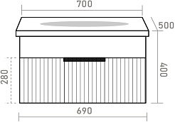 Brevita Тумба под раковину Enfida 70 подвесная белая – фотография-5